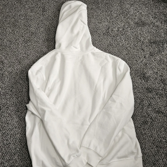 Sale: Men's White Full Zip Hoodie - XL - Picture 5 of 7
